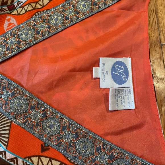 VTG Embellished Patterned Long Sleeve Tunic Top NWT DG2 By Diane Gilman - Picture 5 of 10